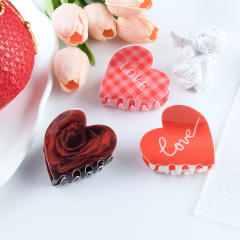 Heart shape Valentine's Day women hair claw clips