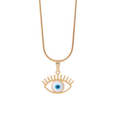 Vintage evil eye pedant stainless steel necklace