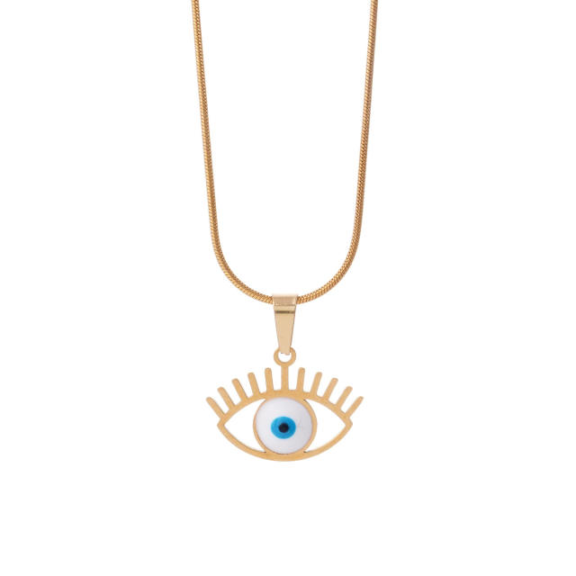 Vintage evil eye pedant stainless steel necklace
