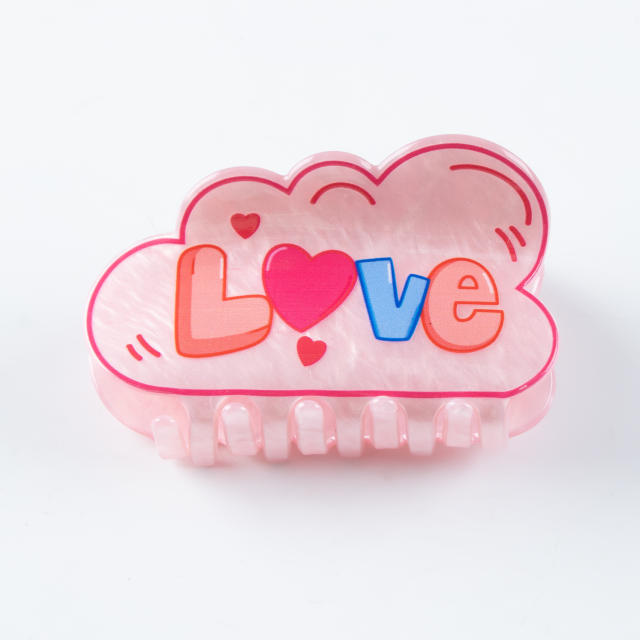 Valentine's Day Sweet lips love letter women hair claw clips