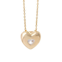 Dainty diamond heart drop star pendant stainless steel chain necklace