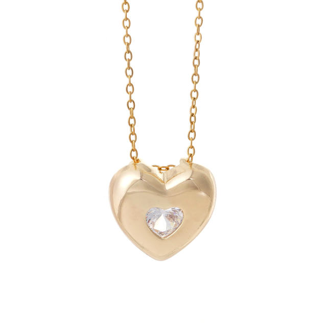 Dainty diamond heart drop star pendant stainless steel chain necklace