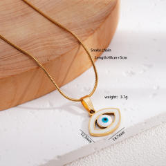 Vintage evil eye pedant stainless steel necklace