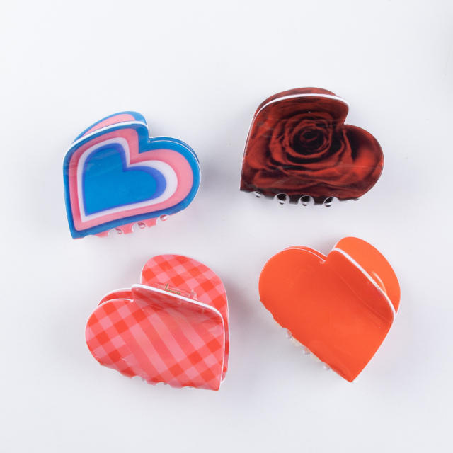 Heart shape Valentine's Day women hair claw clips