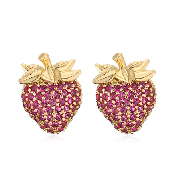 Fresh Sweet Christmas Elk Christmas Atmosphere Ear Stud Female Strawberry Banana Pineapple Fruit Earrings
