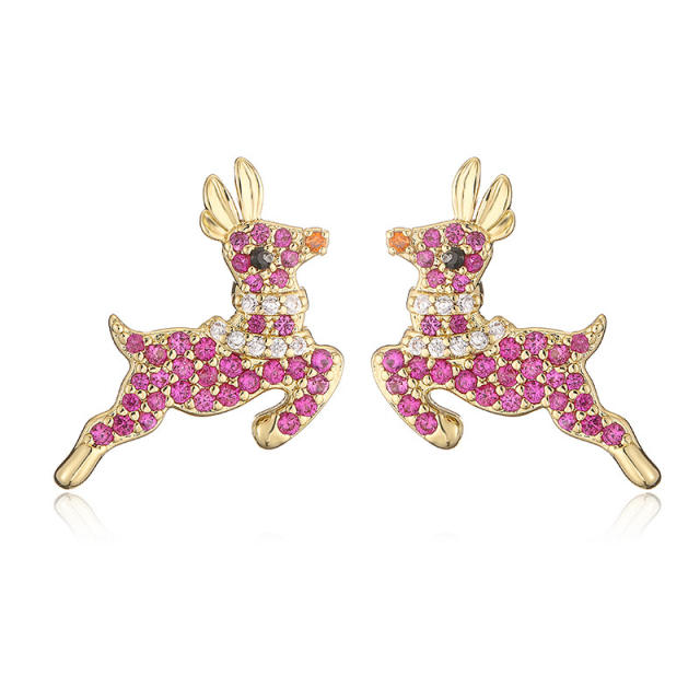 Fresh Sweet Christmas Elk Christmas Atmosphere Ear Stud Female Strawberry Banana Pineapple Fruit Earrings