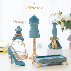 European Style Personality Peacock Blue Bronzing Jewelry Stand Display Stand Wedding Gift Window Display