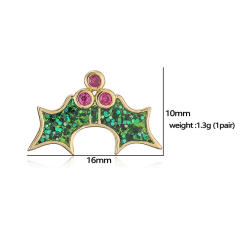 Fresh Sweet Christmas Elk Christmas Atmosphere Ear Stud Female Strawberry Banana Pineapple Fruit Earrings