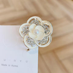Colorful camellia flower rhinestone small size hair claw clips