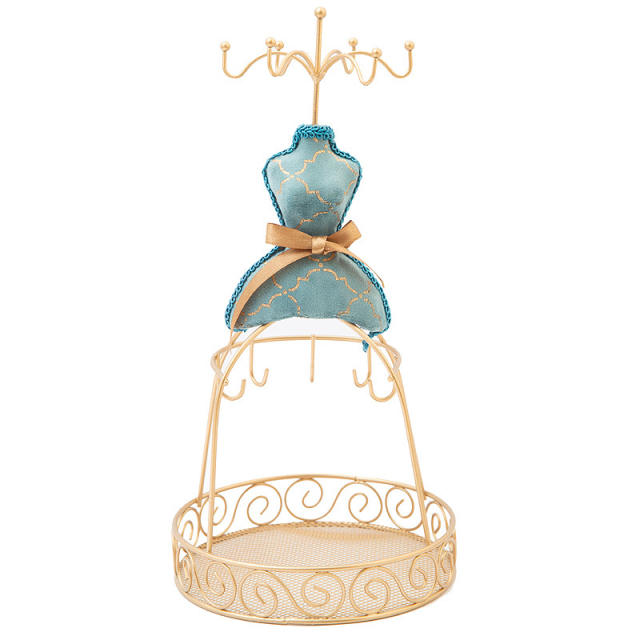 European Style Personality Peacock Blue Bronzing Jewelry Stand Display Stand Wedding Gift Window Display