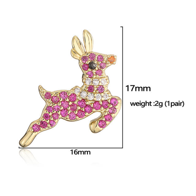 Fresh Sweet Christmas Elk Christmas Atmosphere Ear Stud Female Strawberry Banana Pineapple Fruit Earrings