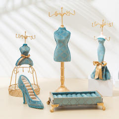 European Style Personality Peacock Blue Bronzing Jewelry Stand Display Stand Wedding Gift Window Display
