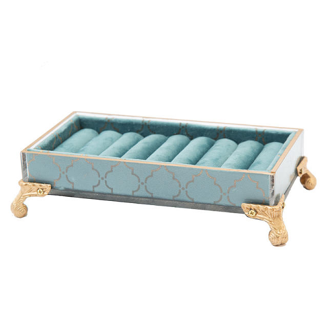 European Style Personality Peacock Blue Bronzing Jewelry Stand Display Stand Wedding Gift Window Display