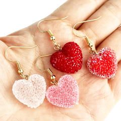 Valentine's Day three-dimensional pendant heart earrings 2pair price
