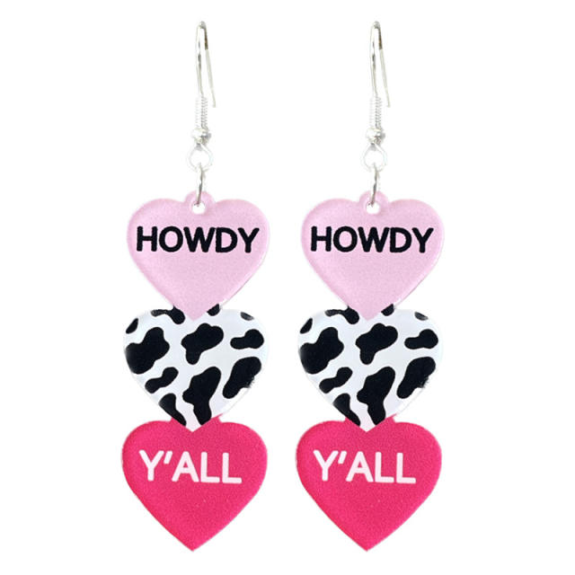 Valentine's Day text candy multi-color love acrylic earrings 2pair price