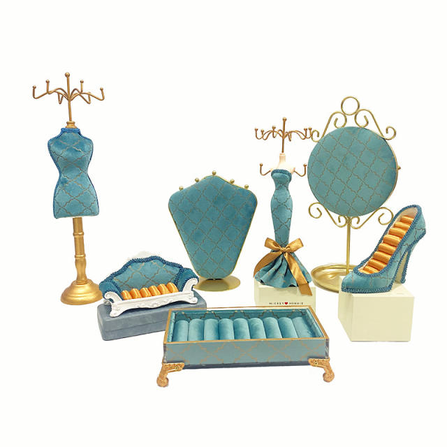 European Style Personality Peacock Blue Bronzing Jewelry Stand Display Stand Wedding Gift Window Display