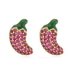 Fresh Sweet Christmas Elk Christmas Atmosphere Ear Stud Female Strawberry Banana Pineapple Fruit Earrings