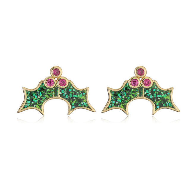 Fresh Sweet Christmas Elk Christmas Atmosphere Ear Stud Female Strawberry Banana Pineapple Fruit Earrings
