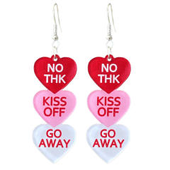 Valentine's Day text candy multi-color love acrylic earrings 2pair price