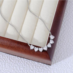 Inlaid Heart-Shaped Tennis Necklace stainless steel necklace
