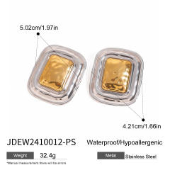Mix color geometric bigger stainless steel earrings