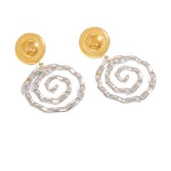 Hot sale mix color geometric sprial stainless steel dangle earrings