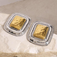 Mix color geometric bigger stainless steel earrings