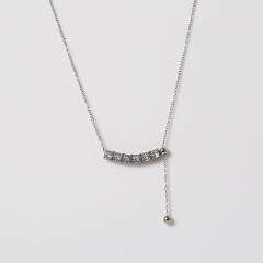 Titanium Steel Cross Chain Round Tennis Pendant Dainty necklace