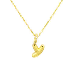 Sweet gold plated copper bubble letter initial letter pendant for necklace