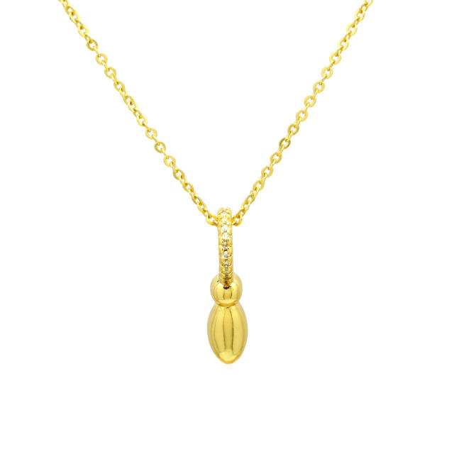 Sweet gold plated copper bubble letter initial letter pendant for necklace