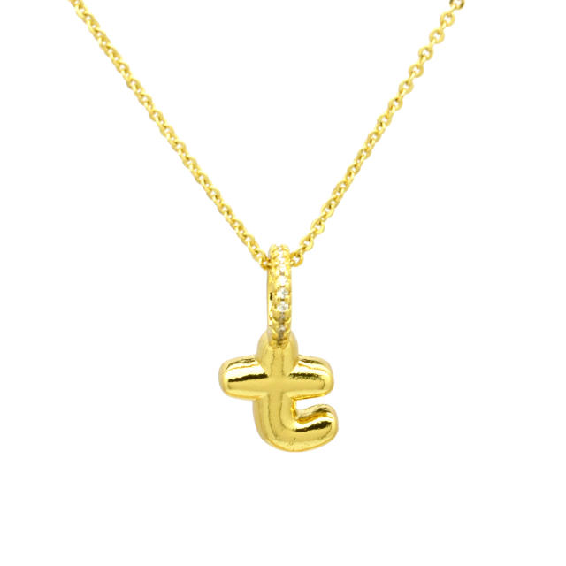Sweet gold plated copper bubble letter initial letter pendant for necklace