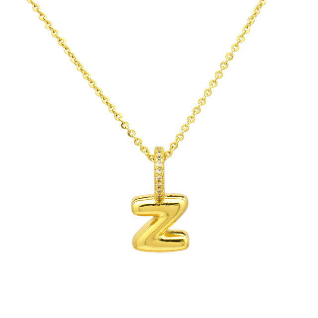 Sweet gold plated copper bubble letter initial letter pendant for necklace