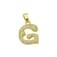 Delicate full diamond initial letter bubble letter pendant for necklace