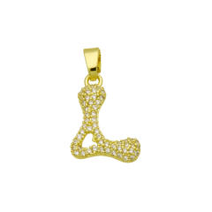 Delicate full diamond initial letter bubble letter pendant for necklace