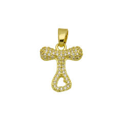 Delicate full diamond initial letter bubble letter pendant for necklace