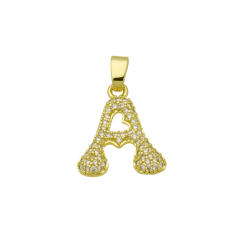 Delicate full diamond initial letter bubble letter pendant for necklace