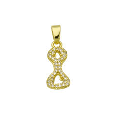 Delicate full diamond initial letter bubble letter pendant for necklace