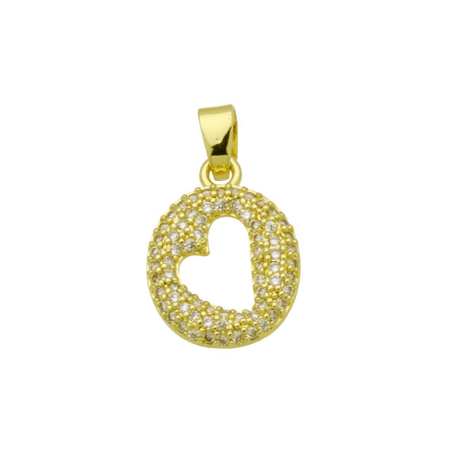 Delicate full diamond initial letter bubble letter pendant for necklace