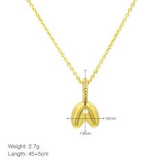 Sweet gold plated copper bubble letter initial letter pendant for necklace