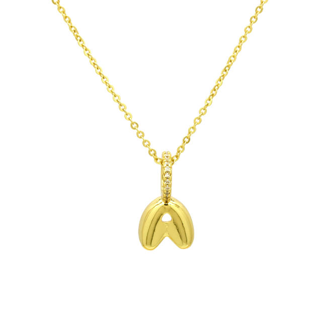 Sweet gold plated copper bubble letter initial letter pendant for necklace