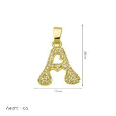 Delicate full diamond initial letter bubble letter pendant for necklace