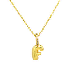Sweet gold plated copper bubble letter initial letter pendant for necklace