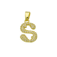 Delicate full diamond initial letter bubble letter pendant for necklace