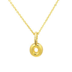 Sweet gold plated copper bubble letter initial letter pendant for necklace