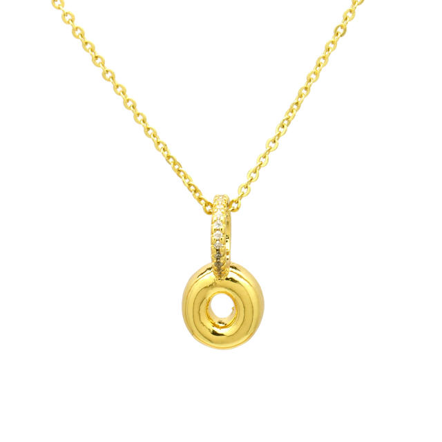 Sweet gold plated copper bubble letter initial letter pendant for necklace