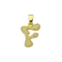 Delicate full diamond initial letter bubble letter pendant for necklace