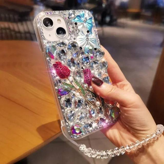 Mobile Phone SuitAble for samsung S23 S24 Luxury RhineStone samsung A32 A34 Protective Cover