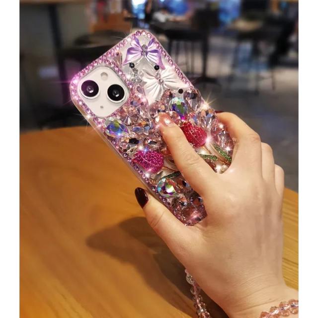 Mobile Phone SuitAble for samsung S23 S24 Luxury RhineStone samsung A32 A34 Protective Cover