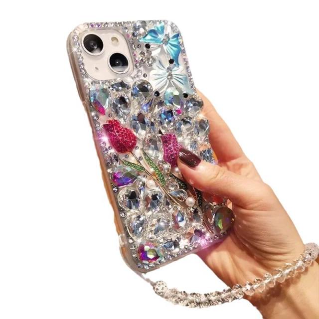 Mobile Phone SuitAble for samsung S23 S24 Luxury RhineStone samsung A32 A34 Protective Cover