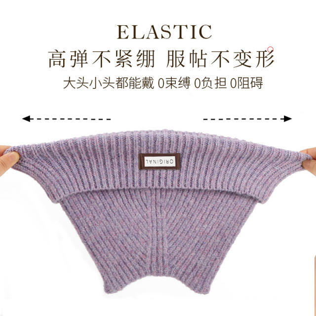 Cute Windproof Knitted Hat Winter Wool Thickened Warm Wool Hat beanie cap